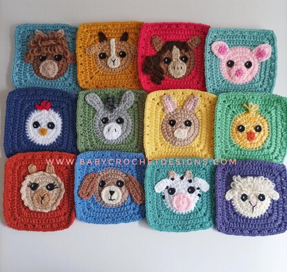 Crochet animal 2024 squares