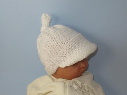 Baby Peak Cap Topknot Beanie Hat