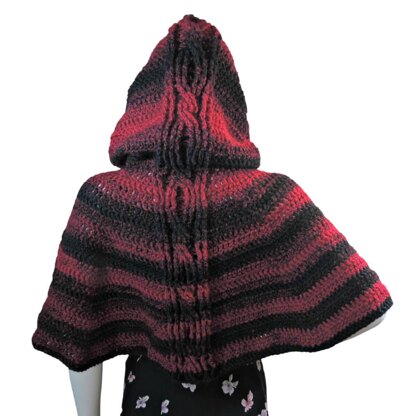 Hooded Cabled Cape