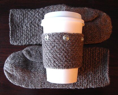 Mittens with Snap-On Coffee Sleeve