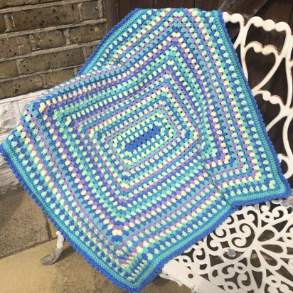 Aquamarine Granny Rectangle Baby Blanket