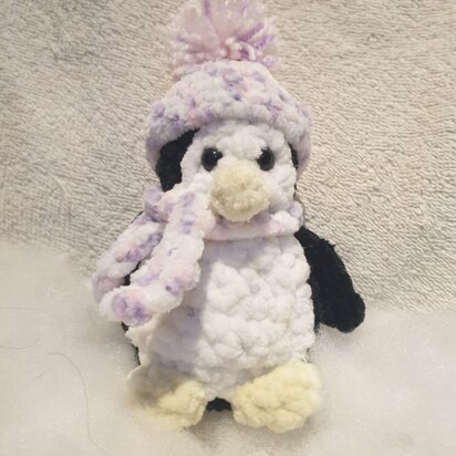 Crochet penguin with hat and scarf