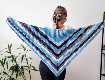 Aquamarine Joy Triangle Crochet Shawl