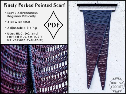 Finely Forked Pointed Scarf