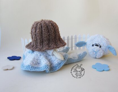 Lady Lamb doll knitted flat