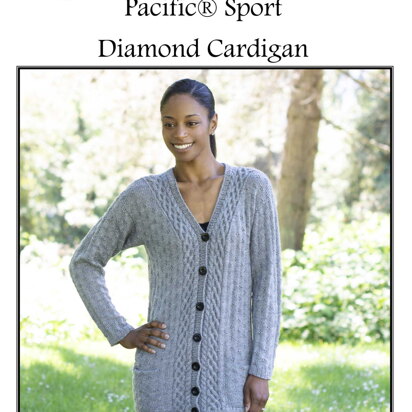 Pacific Sport Diamond Cardigan in Cascade Yarns - DK574  - Downloadable PDF