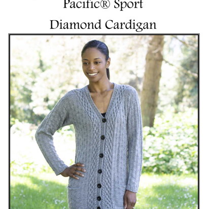 Pacific Sport Diamond Cardigan in Cascade Yarns - DK574  - Downloadable PDF - knitting pattern