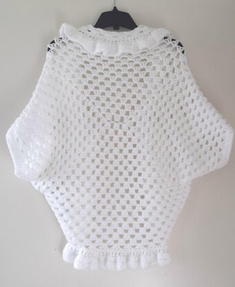 Cutie Ruffles Granny Rectangle Shrug