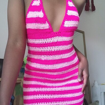 Pink Candy Crochet Dress