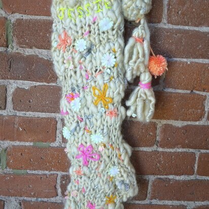 Christmas Stocking in Knit Collage Gypsy Garden