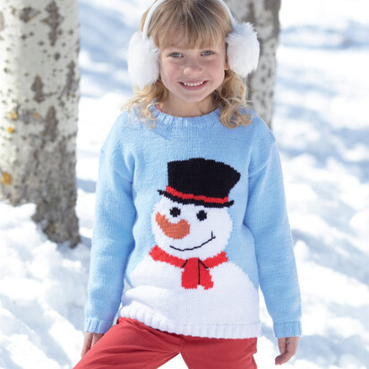 Snowman Sweater in Sirdar Wash 'n' Wear Double Crepe DK and Country Style DK - 2375 - Downloadable PDF