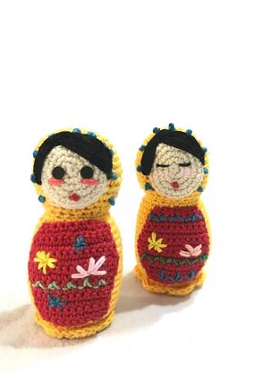 Crochet Doll amigurumi Golden Matryoshka Amigurumi Doll