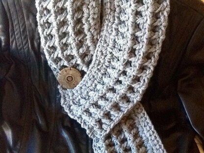 London Grey Mist Crocheted Scarf