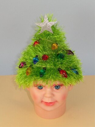 Childrens Easy Christmas Tree Beanie Hat