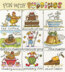 Bothy Threads Fun With Puddings Cross Stitch Kit - 26 x 29cm