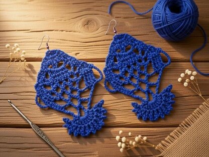 Crochet fish earrings Pdf + Video Tutorial