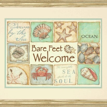 Dimensions Stamped Cross Stitch: Bare Feet Welcome Cross Stitch Kit