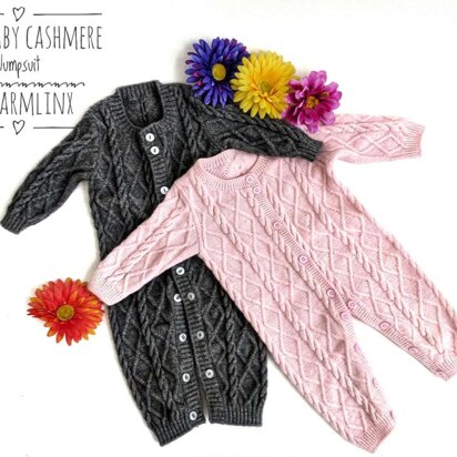 Aran Baby Cashmere Jumpsuit Knitting Pattern