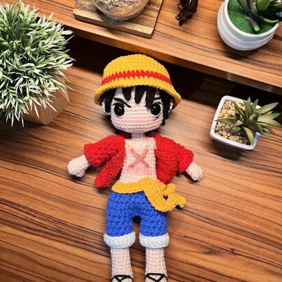 One Piece Luffy Amigurumi Crochet Pattern