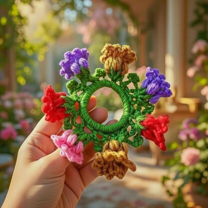 A Crochet lotus Scrunchie pattern