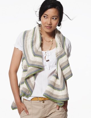 Radiant Ripple Vest in Patons Silk Bamboo