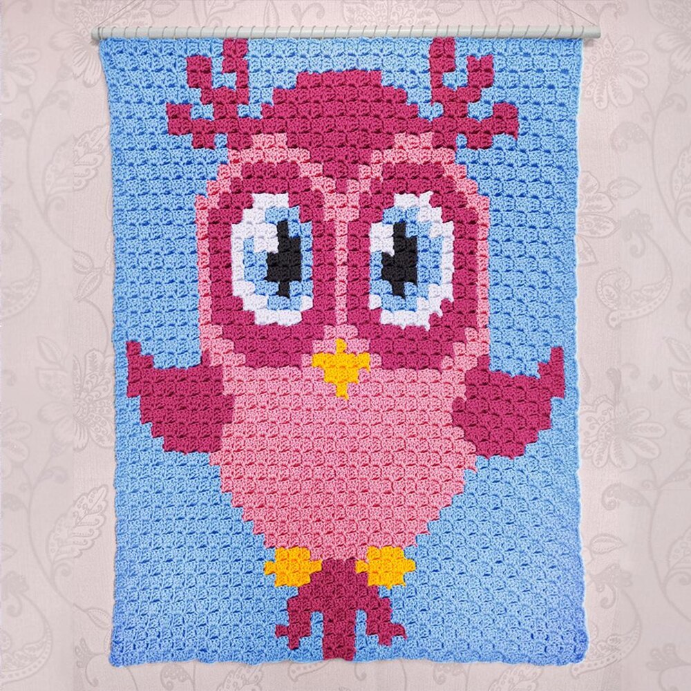 C2C Rose the Owl Corner to Corner Blanket Crochet pattern by