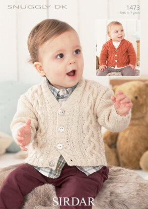 Boys V Neck and Shawl Collar Cardigans in Sirdar Snuggly DK - 1473 - Downloadable PDF