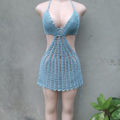 Crochet beach cover up dress