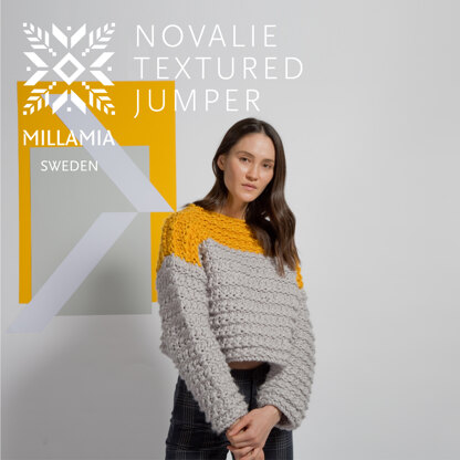 " Novalie Textured Jumper " -  Jumper Knitting Pattern For Women in MillaMia Naturally Soft Super Chunky by MillaMia