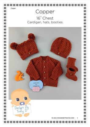 Copper Newborn Cardigan Baby knitting pattern