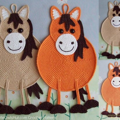 046 Horse decor, potholder or small pillow - Amigurumi Zabelina Ravelry