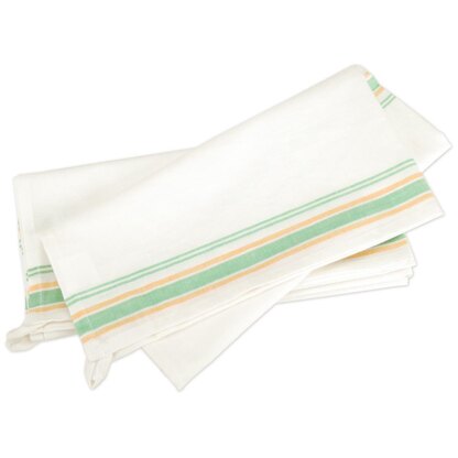 Aunt Martha's Stitch 'Em Up Retro Stripe Towels 3/Pk - Green Stripe