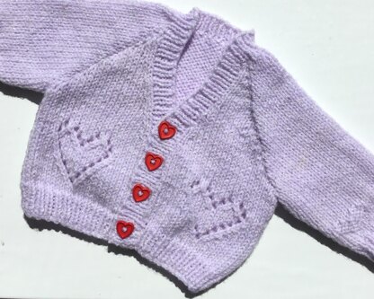 Hearts and Sparkle Baby cardigan