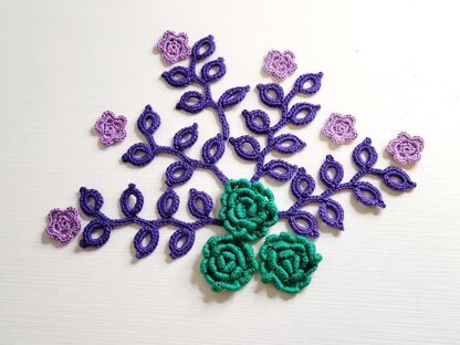 Purple branches and 3d clones knot flowers