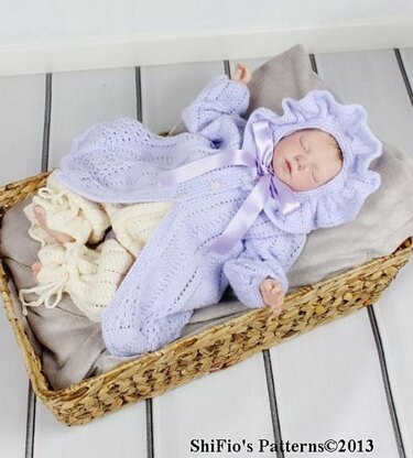 Forget-Me-Not Matinee Set Baby Knitting pattern #80