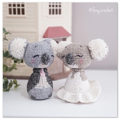 The Koala wedding couple amigurumi