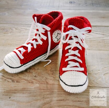 Cool crochet slippers converse style