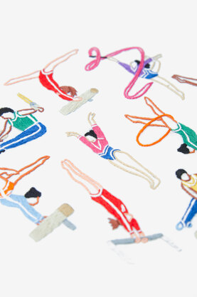 DMC Gymnasticts Embroidery Pattern - PAT2072 - Downloadable PDF