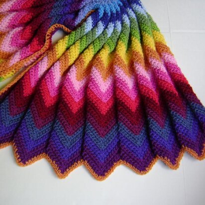 Crochet Technicolor Chevron Blanket