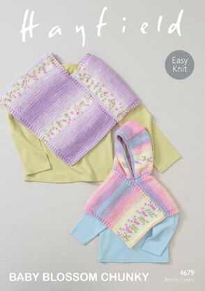 Ponchos in Hayfield Baby Blossom - 4679 - Downloadable PDF