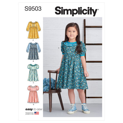 Simplicity Kinder- und Damenkleider S9503 - Schnittmuster, Größe 3-4-5-6-7-8