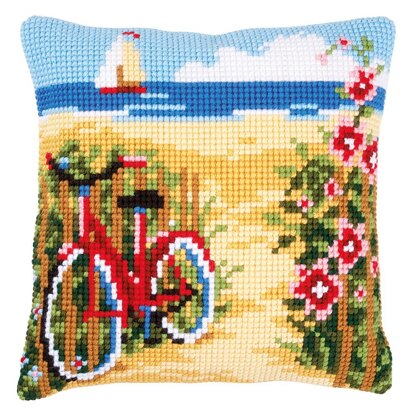 Vervaco At the Beach Cushion Cross Stitch Kit - 40cm x 40cm