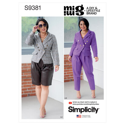 Simplicity Misses' and Women's Lined Jacket, Pants and Shorts S9381 - Sewing Pattern