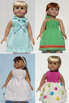 California Collection - Darling Dresses, Knitting Patterns fit American Girl and other 18-Inch Dolls