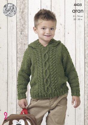 Sweater and Slipover in King Cole Big Value Aran - 4435 - Downloadable PDF