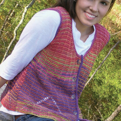 Faux Mitered Vest in Knit One Crochet Too Ty-Dy - 1864 - Downloadable PDF