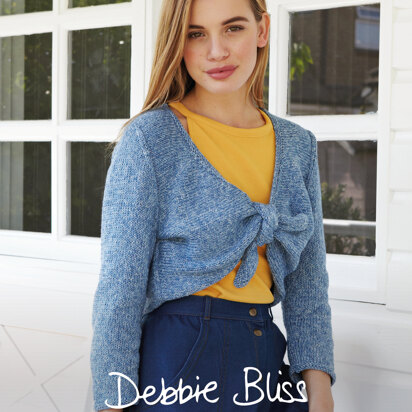 "Arlyn Bolero" - Bolero Knitting Pattern For Women in Debbie Bliss Cotton Denim DK - DBS044