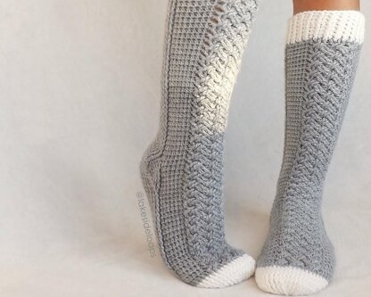 Parker Cable Crochet Socks