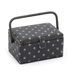 Hobbygift Charcoal Polka Dot Medium Sewing Box
