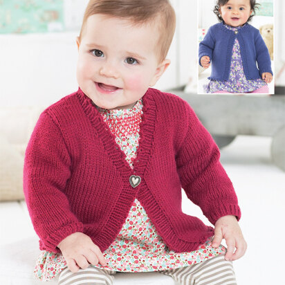 Round Neck and V Neck Cardigans in Sirdar Snuggly DK - 1400 - Downloadable PDF